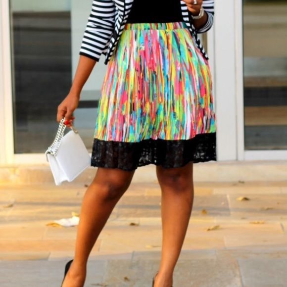 Prabal Gurung for Target Rainbow Stripes Skirt 2 - Picture 1 of 9